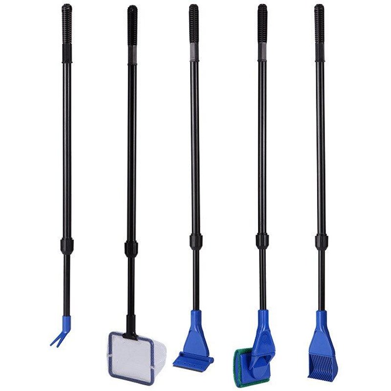 Filet De Nettoyage D'aquarium 5 En 1, Brosse, Grattoir À Algues Pour Aquarium, Kit D'outils De Nettoyage D'aquarium, Accessoires