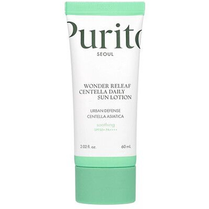 Purito Wonder Releaf, Lotion Solaire Quotidienne À L'herbe Du Tigre, Fps 50+ Pa++++, 60 Ml