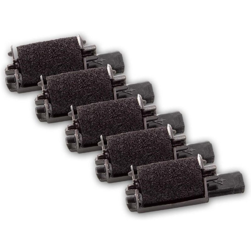 vhbw 5x Rouleaux d'encre noir compatible avec Seiko Precision 042 T-II, 40 T II calculatrice de poche, caisse enregistreuse