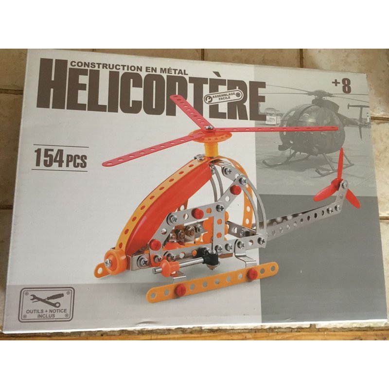 Construction En Métal Hélicoptère 154 Pièces Apoint