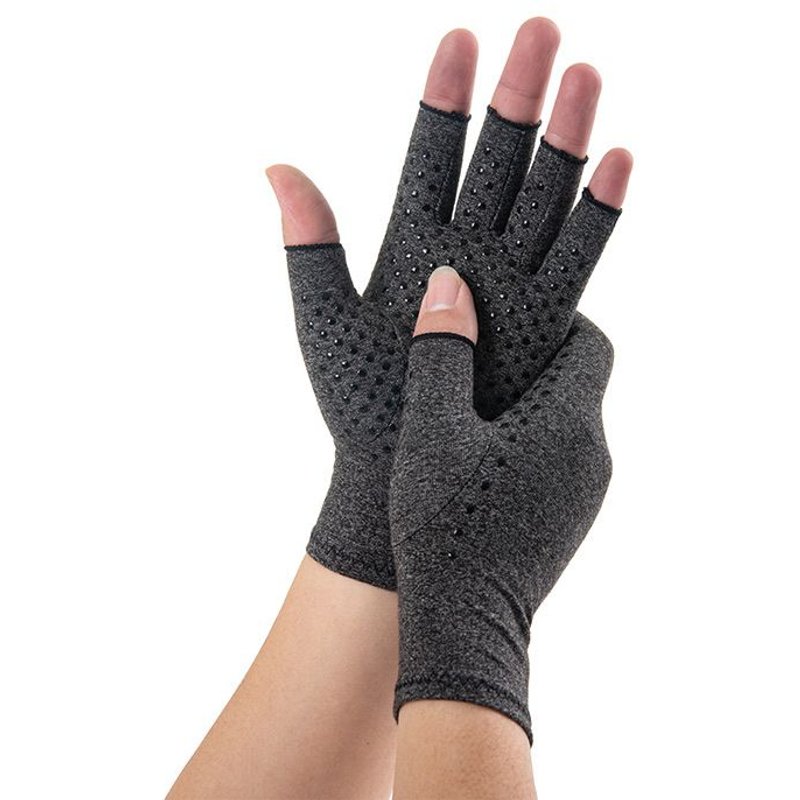 Gants De Compression Rhumatoïdes Sans Doigts Pour L'arthrite (1 Paire) Gris L