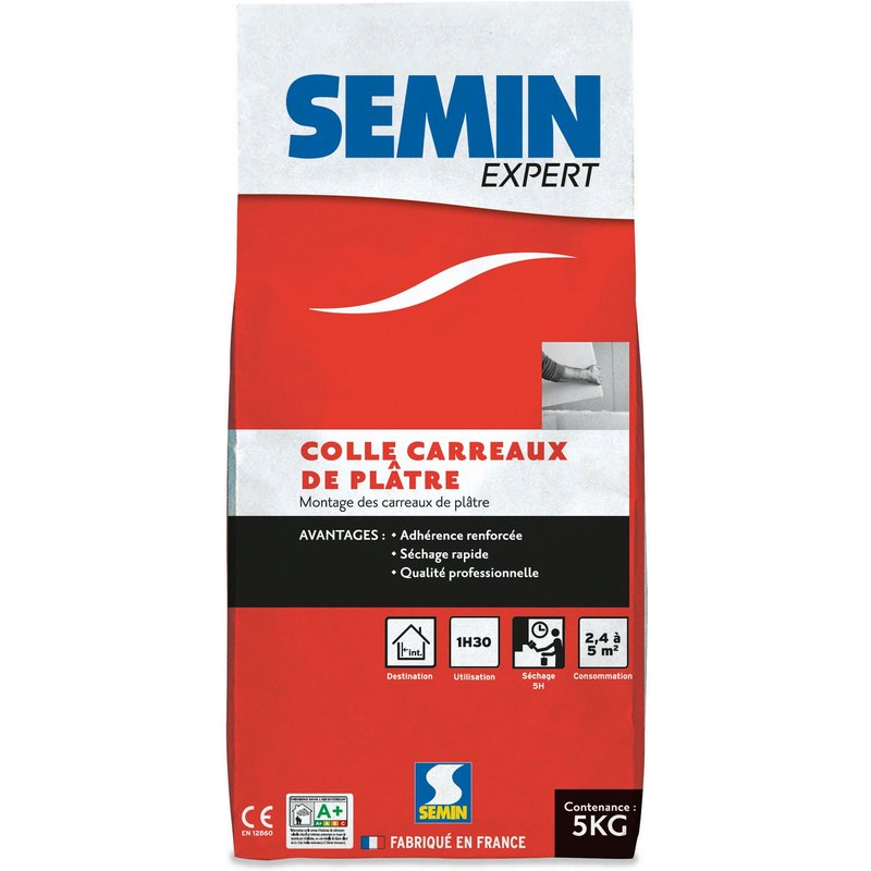 Colle pour carreaux de plâtre SEMIN, 5 kg