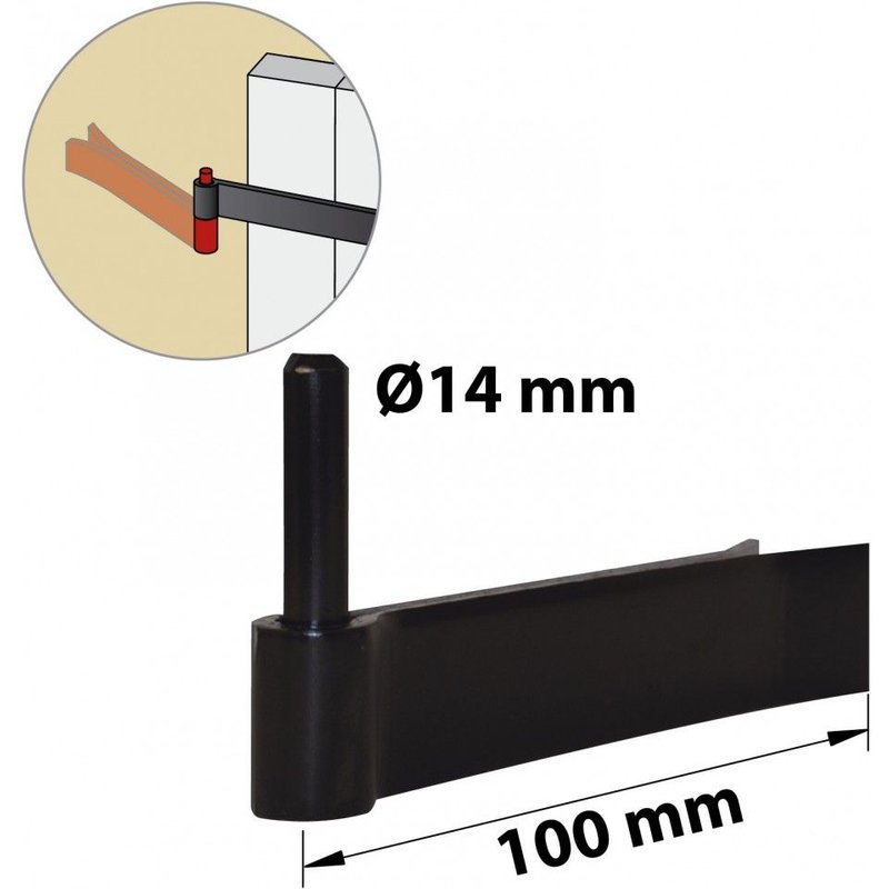 Gond acier prépeint, H.75x Diam.14 mm