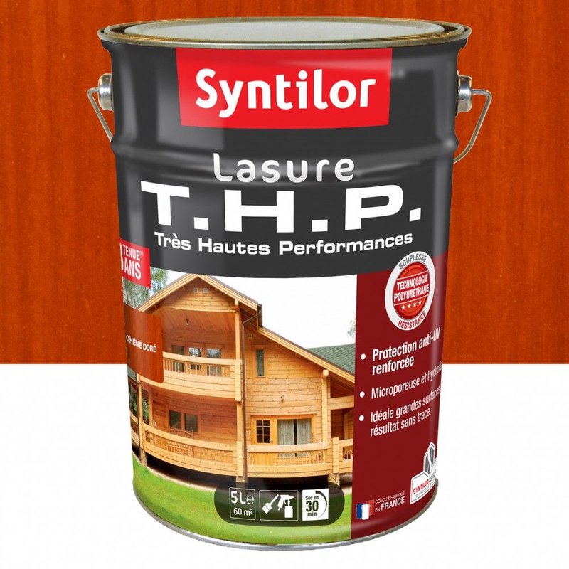 Lasure SYNTILOR Thp 8 ans chĂȘne dorĂ© satinĂ© 5 l