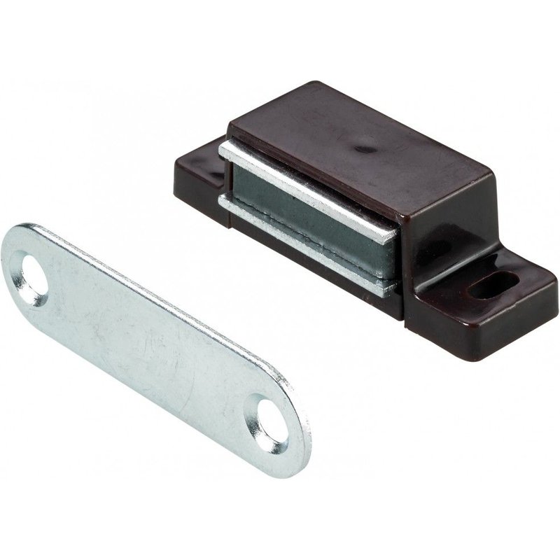 Lot de 10 loqueteaux magnétiques plastique HETTICH, L.14.5 x l.45.3 mm