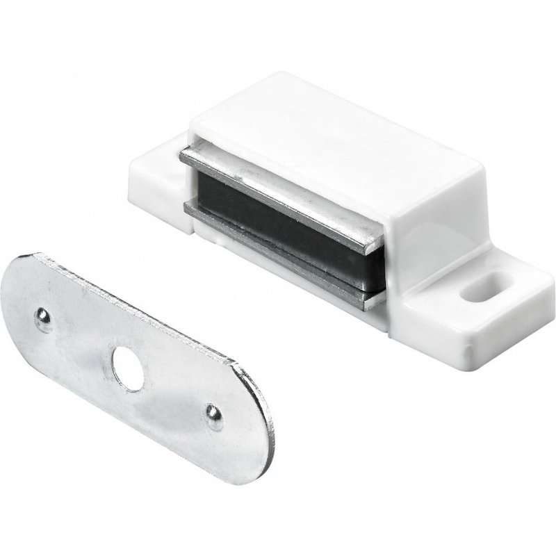 Lot de 10 loqueteaux magnétiques plastique HETTICH, L.14.5 x l.45.3 mm