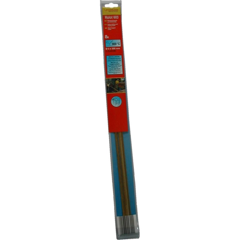 Lot de 8 brasures laiton nu 500 mm Rolot 603 ROTHENBERGER