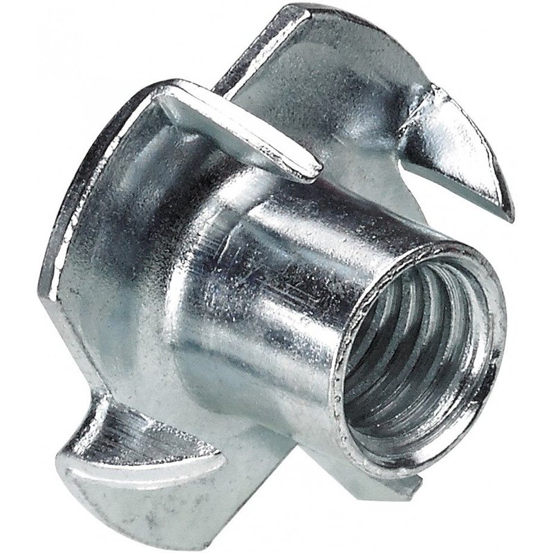 Lot de 8 écrous à enfoncer acier chromé HETTICH, l.22 mm