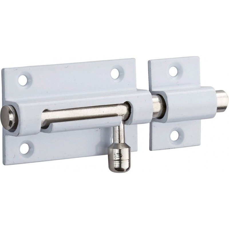 Targette à pêne rond THIRARD, laiton laqué blanc