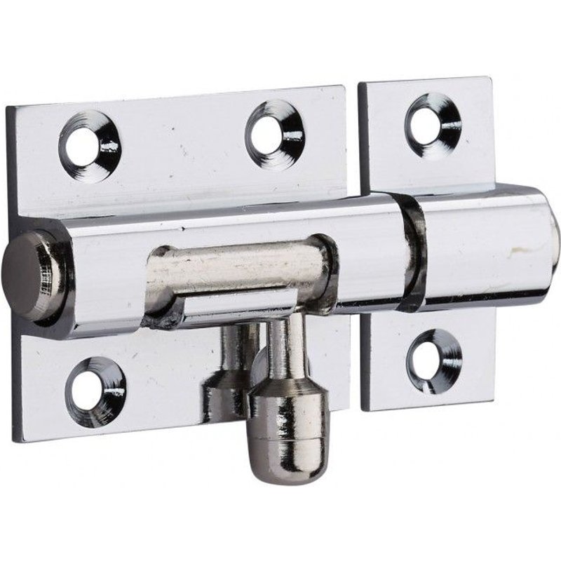 Targette à pêne rond THIRARD, laiton chromé gris