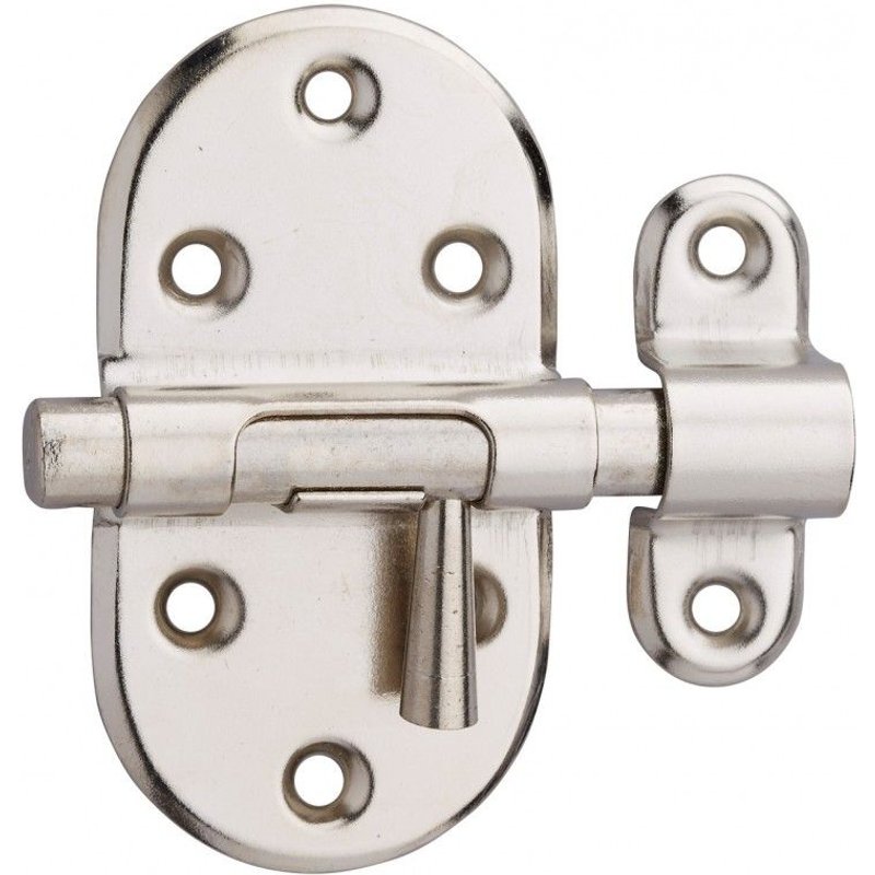 Targette à pêne rond THIRARD, acier nickelé gris