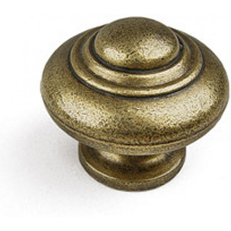 Bouton de meuble Rond vieil or zamak H.26 x l.30 x P.30 mm