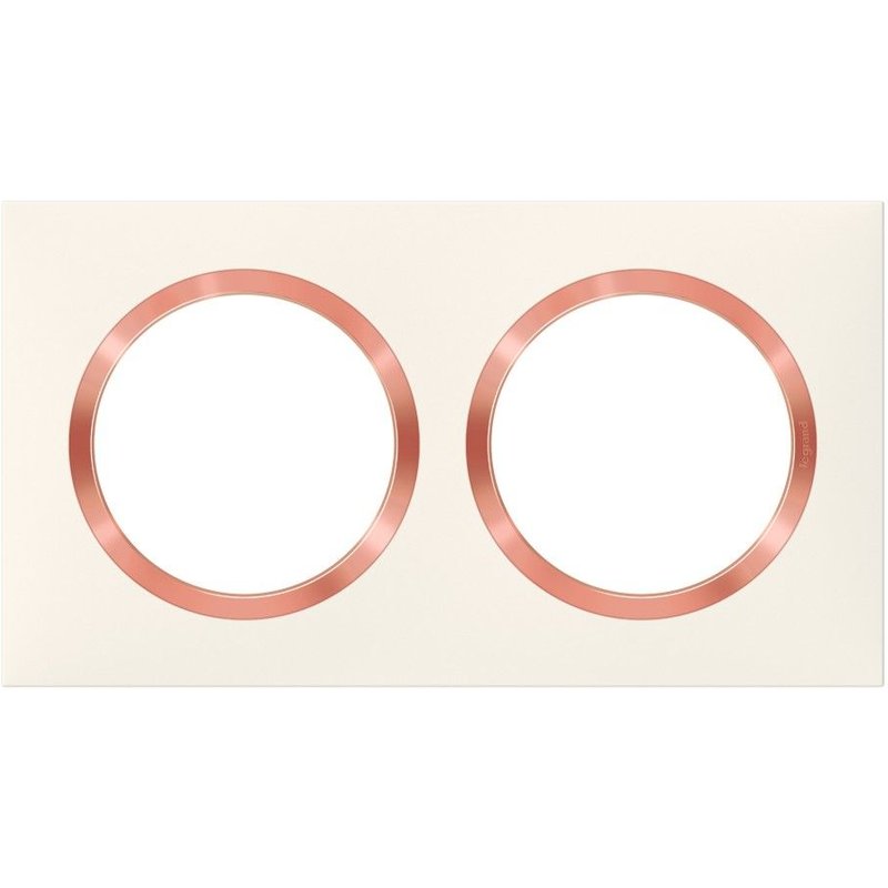 Plaque double Dooxie, LEGRAND, blanc rose