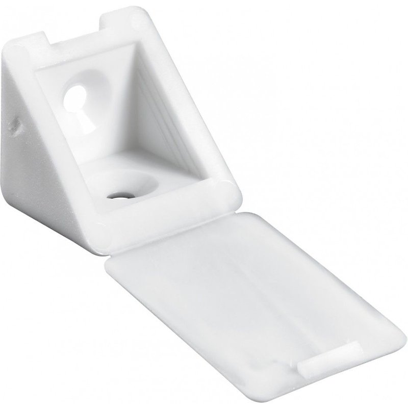 Lot de 20 raccords d'angle plastique brut HETTICH, l.23 mm