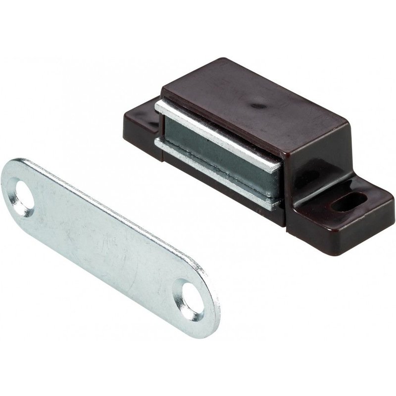 Lot de 4 loqueteaux magnétiques plastique HETTICH, L.14.5 x l.45.3 mm