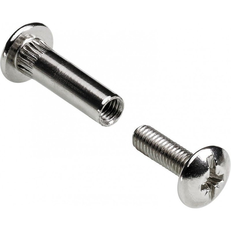 Lot de 4 vis d'assemblage acier nickelé HETTICH, l.42 mm