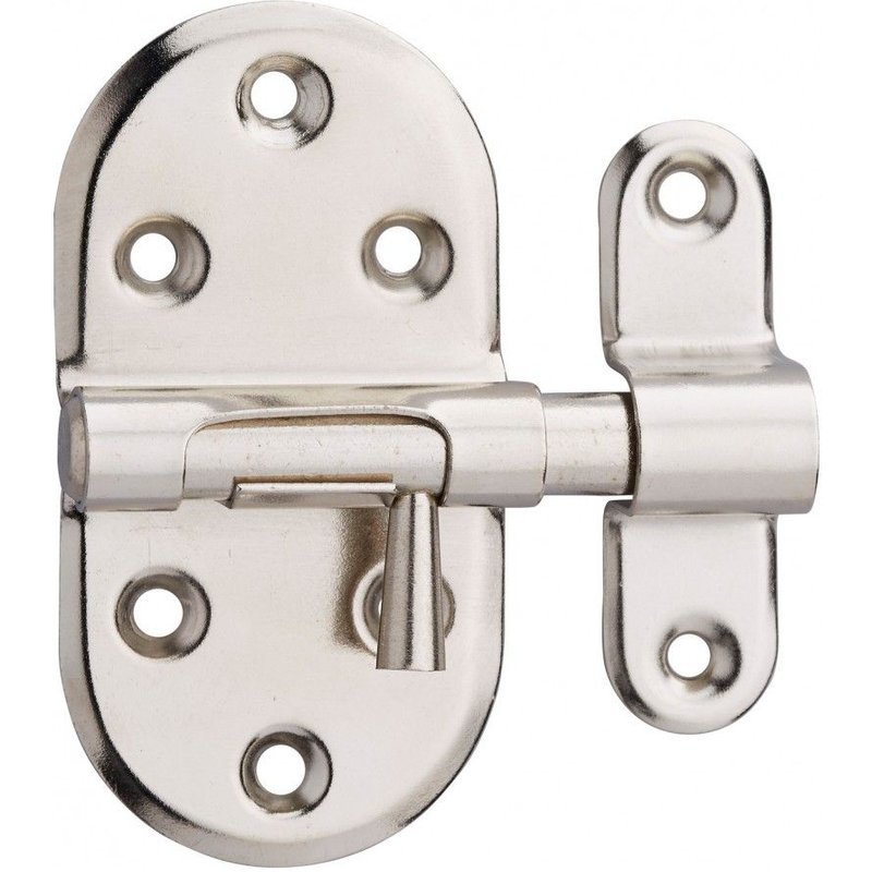 Targette à pêne rond THIRARD, acier nickelé gris