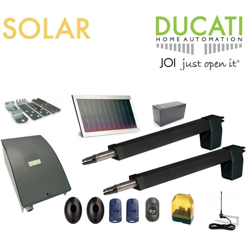 HC812-400 SOLAIRE AUTOMATISME KIT MOTORISATION - DUCATI HOME-AUTOMATION - AUTOMATISME DE PORTAIL - LONGUEUR DE COURSE 400MM - 2 vantaux - 350kg
