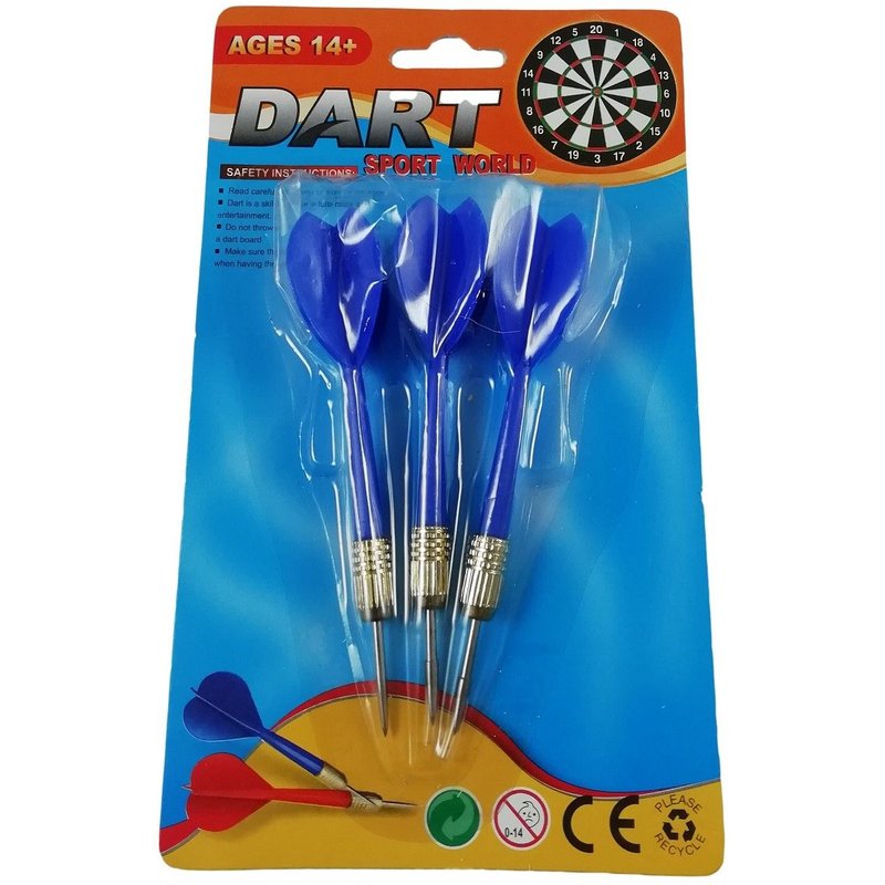 3 Fléchettes Souples à Pointe en Acier pour Cible Jeu Bleues