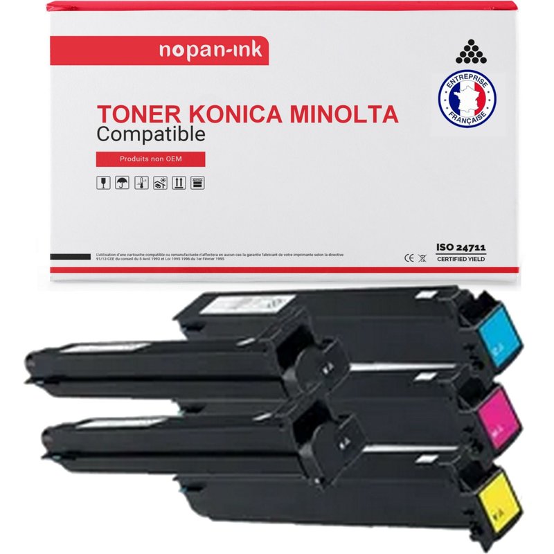 5 Toner pour KONICA MINOLTA TN-711 Black (x2) + Cyan + Magenta + Jaune 47200/Black-31500/COULEUR Pages avec Konica Minolta Bizhub C654 654 e 754 754 e Bizhub Pro C650 C654 C654 e C750 C754 C754 e Deve