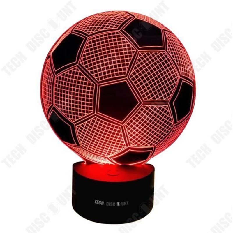 TD® Lampe optique poser décoratif tactile 7 couleurs illusion optique - modèle football - faible consommation câble USB ou 3 piles A