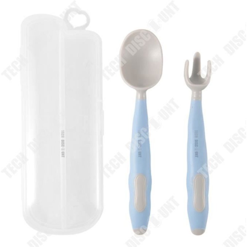 Td® Ensemble De Cuillères Pour Enfants Bébé Apprendre À Manger Formation Pliable Vaisselle D'alimentation Fourchette Souple