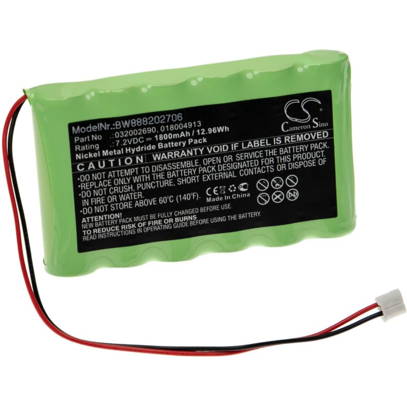 vhbw Batterie remplacement pour Compex 018.004.913, 018004913, 032002690 pour appareil médical (1800mAh, 7,2V, NiMH)