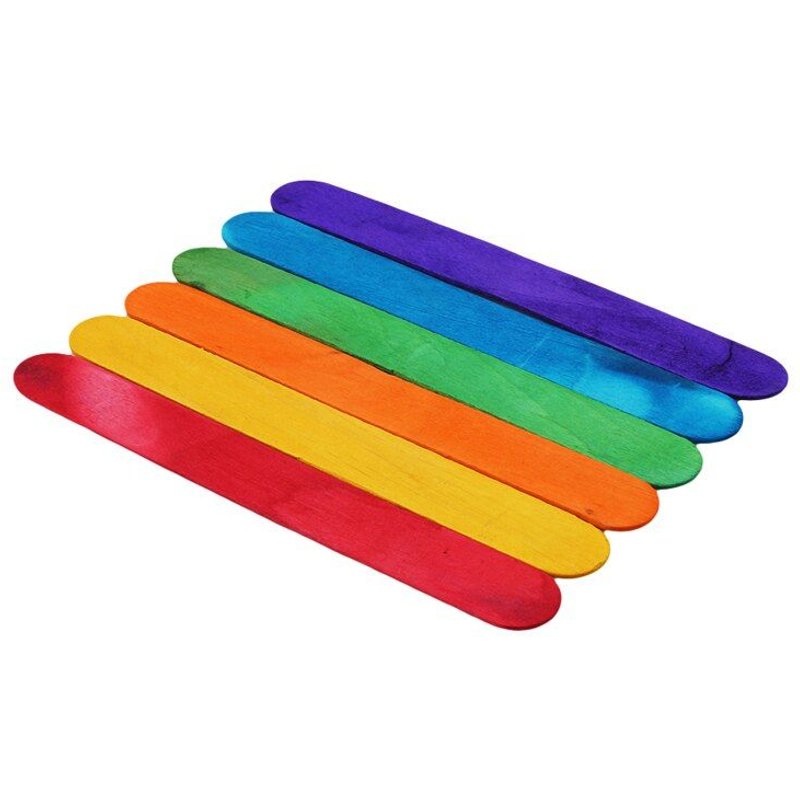 Bâtonnets De Crème Glacée En Bois, Artisanat En Bois Coloré Pour Enfants, Bricolage Maison Fait À La Main, Cadeau Pour Enfants 50 Pièces/Paquet Lava1