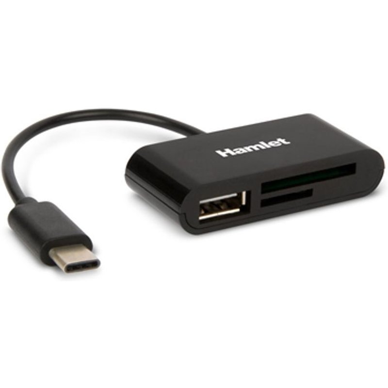 Hamlet XZR100UC lecteur de carte mémoire USB 2.0 Type-C Noir