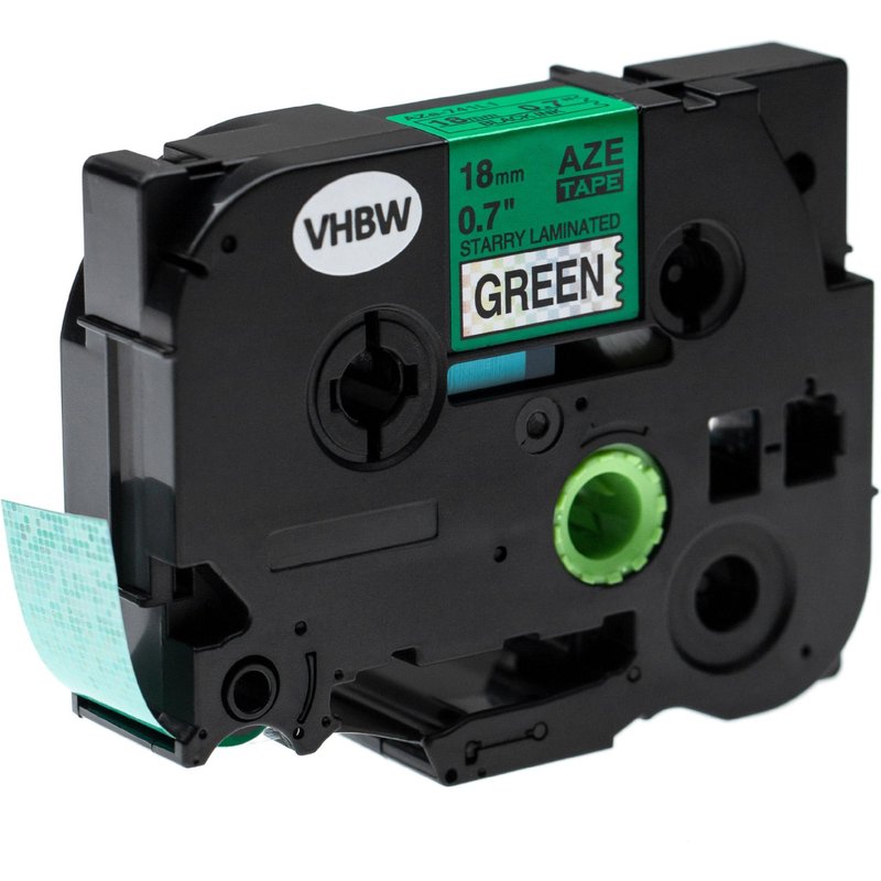 vhbw Ruban compatible avec Brother PT 2480, 2470, 2460, 2450 DX, 2500 PC, 2730 VP imprimante d'étiquettes 18mm Noir sur