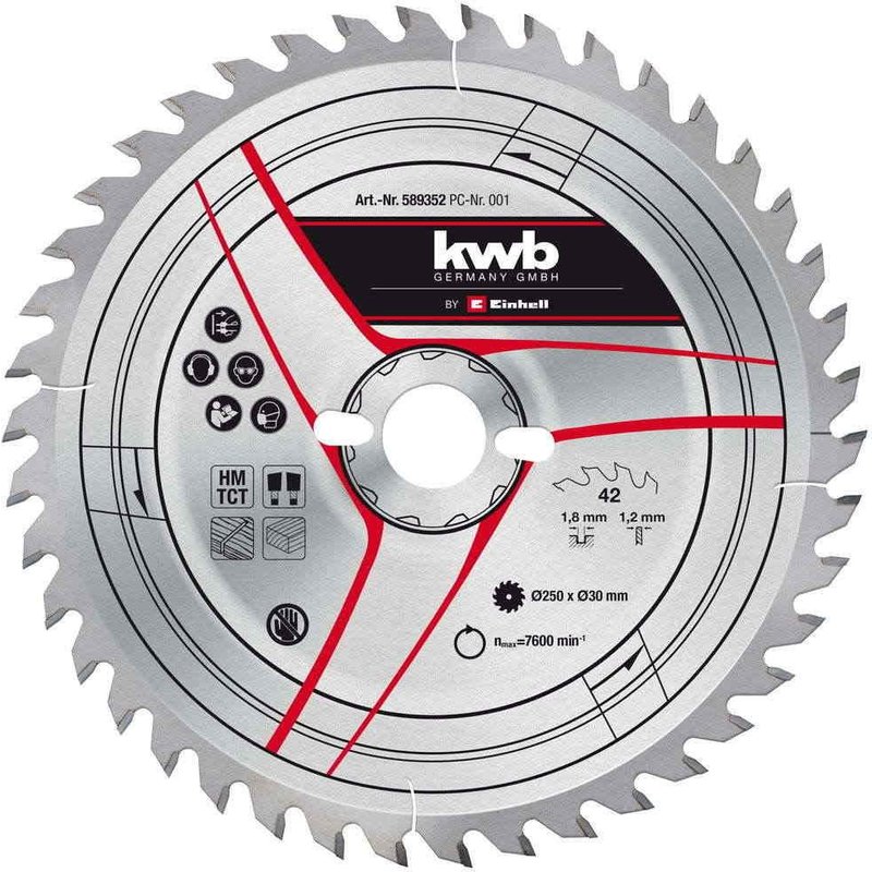 Lame de scie TCT fine pour scies Ă onglet et tables de sciage - 250 mm - 42 dents