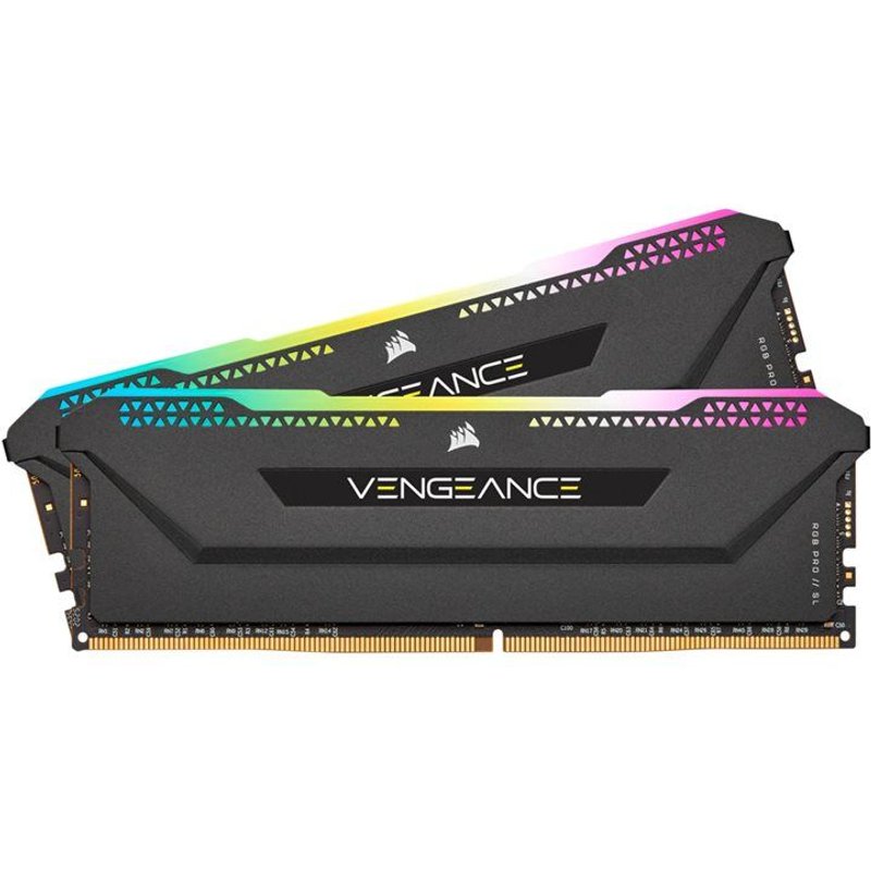 CORSAIR Vengeance RGB PRO SL - DDR4 - kit - 16 Go: 2 x 8 Go - DIMM 288 broches - 3200 MT/s / PC4-25600 - CL16 - 1.35 V - mémoire sans tampon - non ECC - noir
