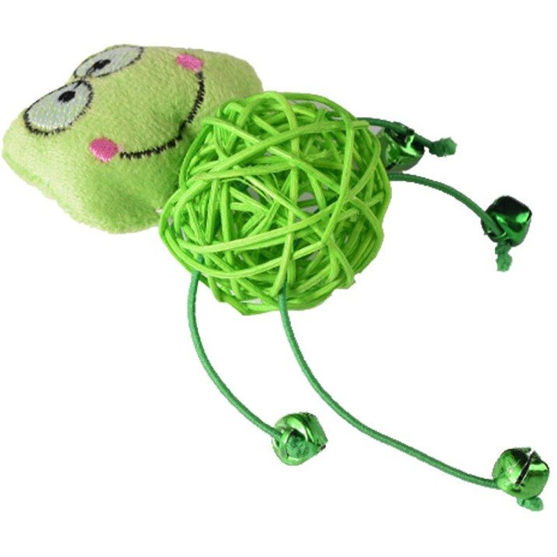 Jouet De Noël Interactif Pour Chat, Boule En Rotin Avec Cloche, Dessin Animé Amusant, Fournitures Pour Animaux De Compagnie Bo236