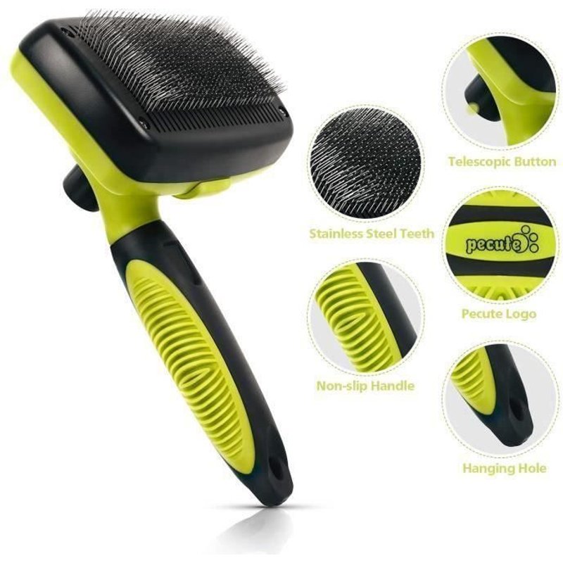 Brosse Chien Et Chat, Brosse Peigne De Toilettage Rétractable Pour Les Animaux, Enlèvement Efficace Autonettoyante Jusqu 'à 95 T04e6a