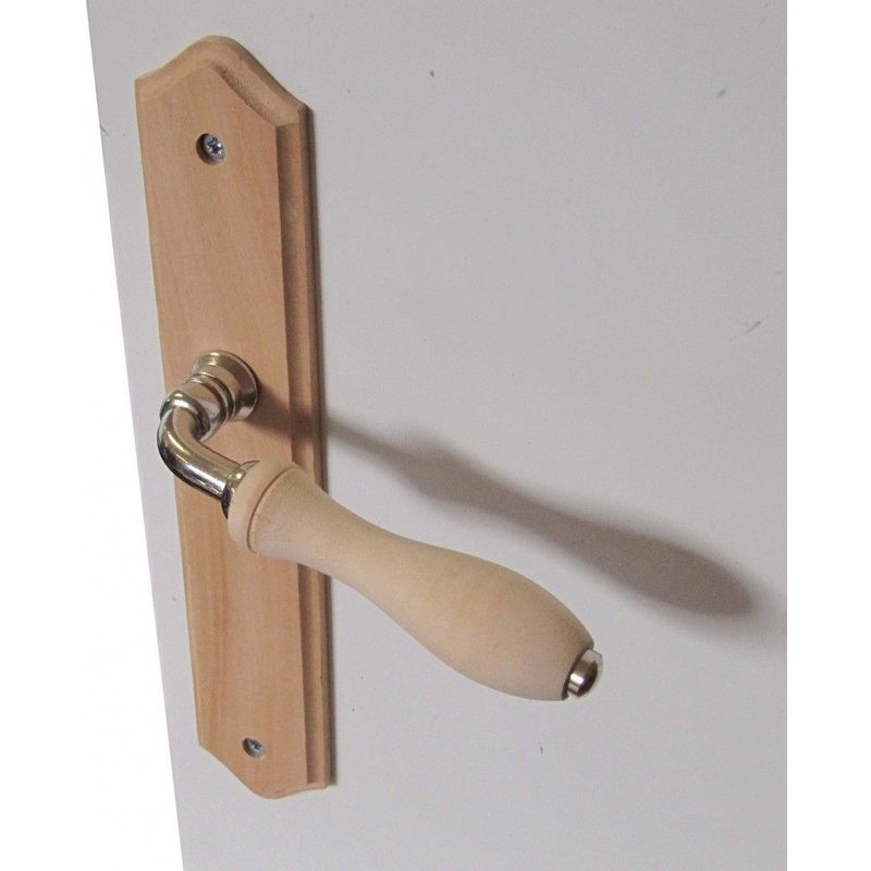 2 poignées de porte Bois sans trou, bois entraxe 195 mm