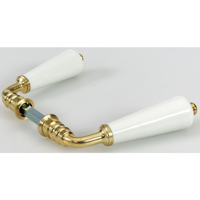 Lot de 2 béquilles porcelaine de limoges laitonné, L.110 x l.3 x H.3 cm