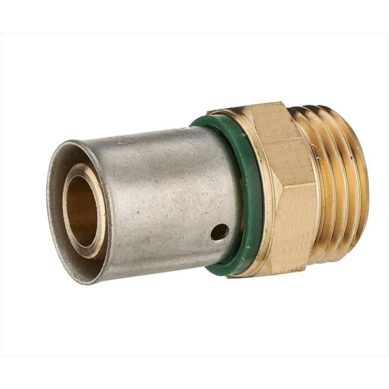 Raccord droit Ă sertir laiton M 12 x 17 pour tube en per