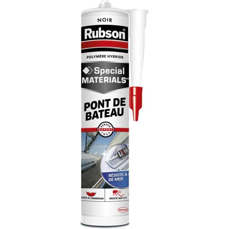 Mastic d'étanchéité usage spécifique pont de bateaux RUBSON noir 280ml