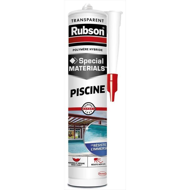 Mastic d'étanchéité joint pour piscine RUBSON transparent 280ml
