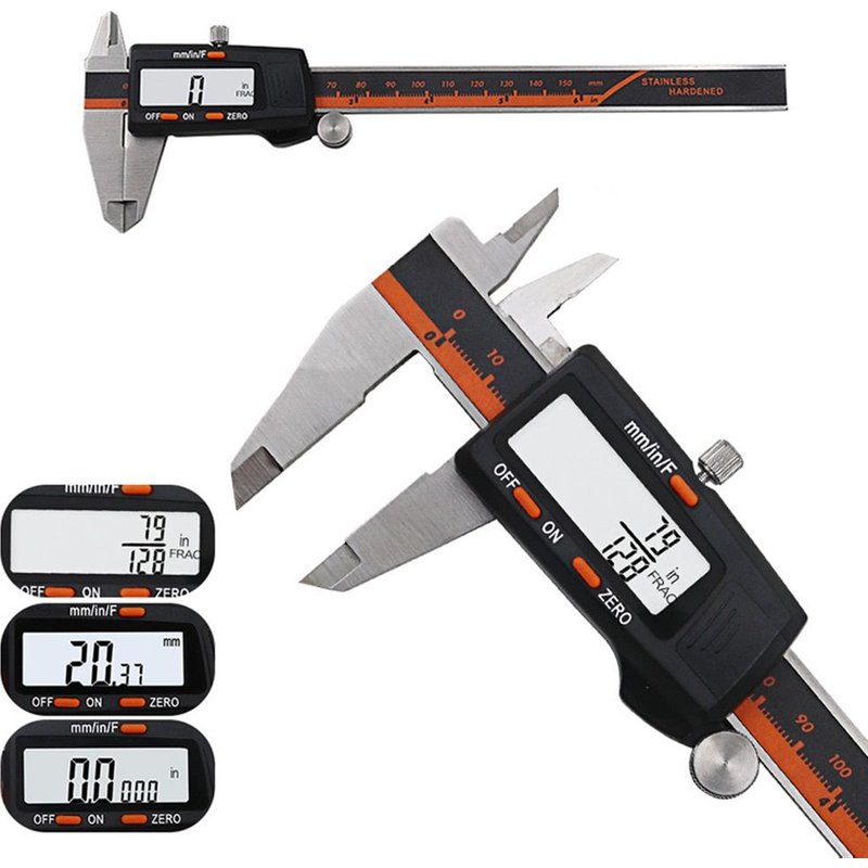Pied à coulisse à affichage numérique, 0-150mm, Fraction MM, pouce, outil de mesure de profondeur, haute précision, jauge de précision, pied à coulisse