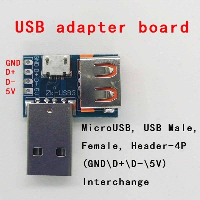 USB adapter Buck-boost – Module de régulation de tension d'alimentation réglable USB, 5V à DC-DC V 9V 12V 24V DP, 3.3
