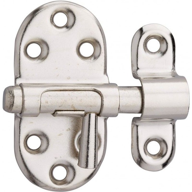 Targette Ă pĂȘne rond THIRARD, acier nickelĂ© gris