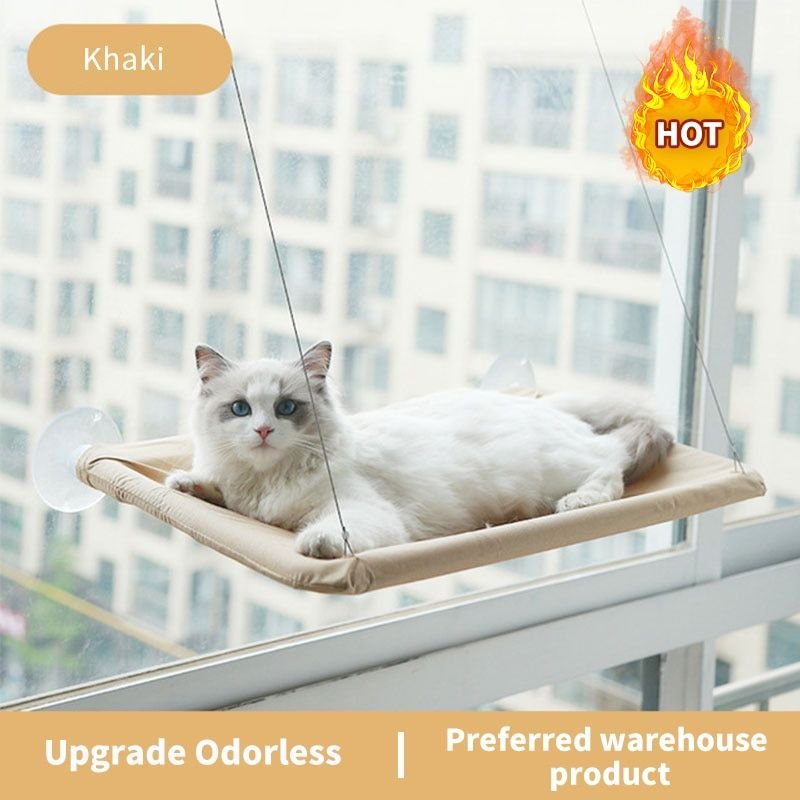 Hamac À Fenêtre Pour Chat,Lit Suspendu Aérien Détachable Avec Couverture,Sac D'aspiration Lavable,Pour Animaux De Compagnie,20kg - Type D-Bed With Pink Mat