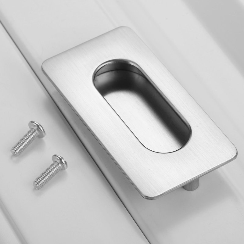 poignée de meuble Invisible en acier inoxydable, disponible en 64/96mm, idéale pour placard, tiroirs, garde robe