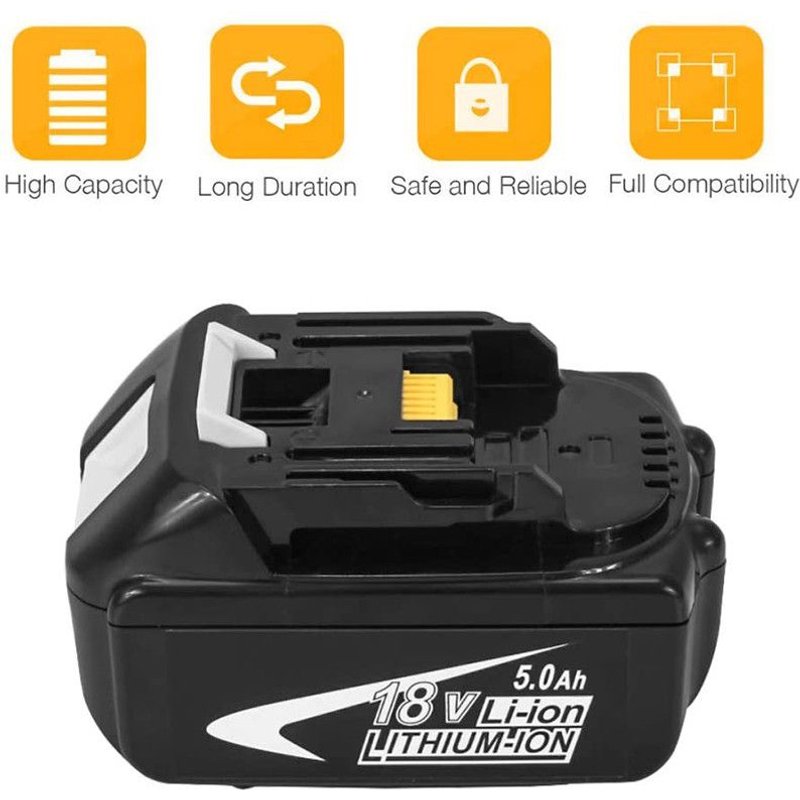 Lithium Batterie18v 5000mAh,pour Makita bl1850B HS630DRFX HS630DRFXW HS630DZ HS630DZW JR120D JR120DRF JR120DZK