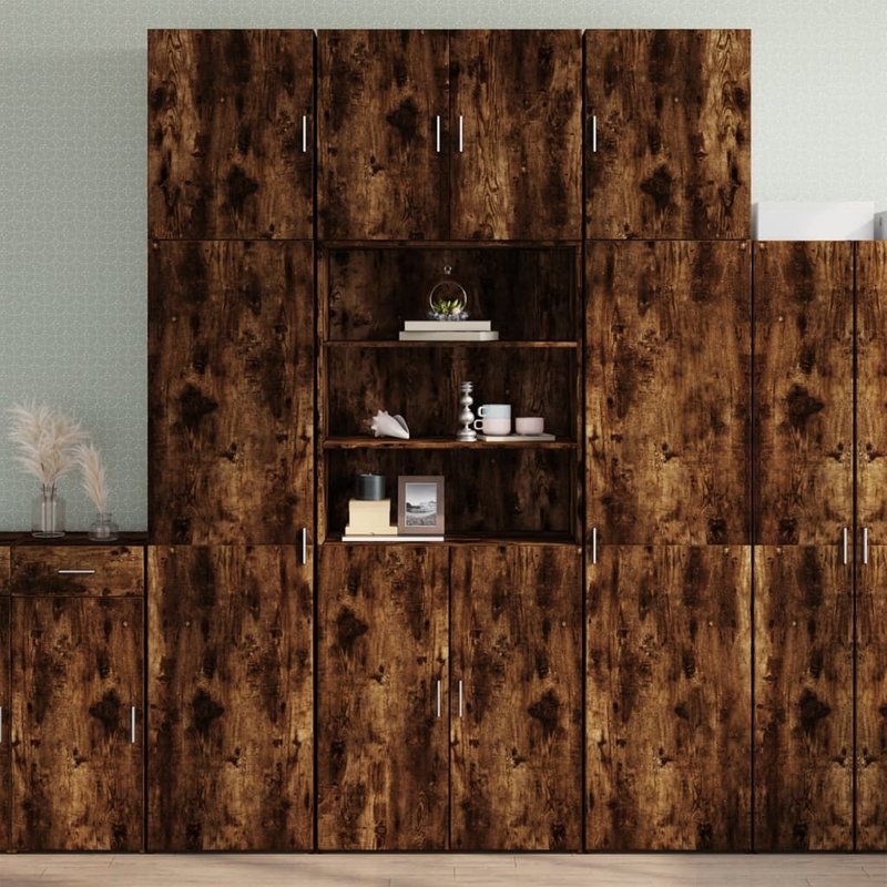 Vidaxl Buffet Haut Chêne Fumé 80x42,5x249 Cm Bois D'ingénierie