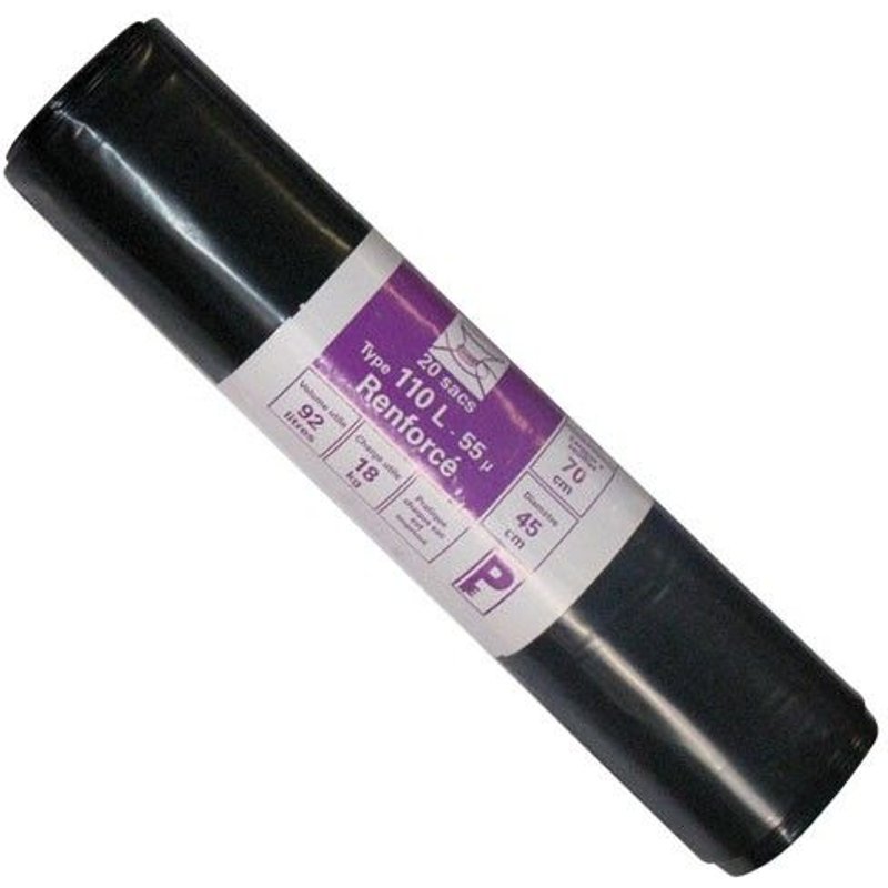 Sac poubelle expert - 110 L - 55 microns - x20