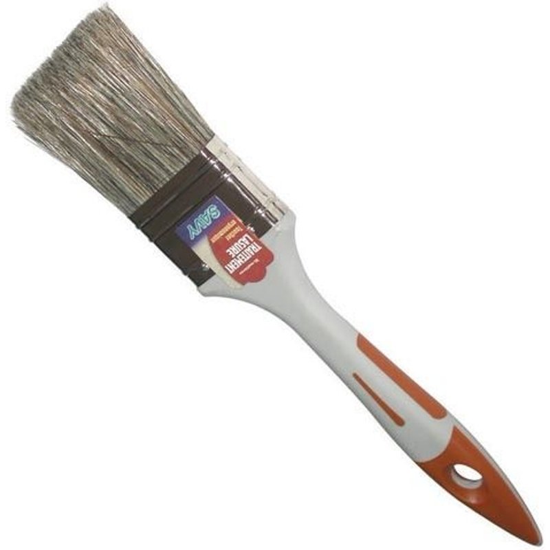 Pinceau plat spécial lasure - manche bi- matière - 60 mm