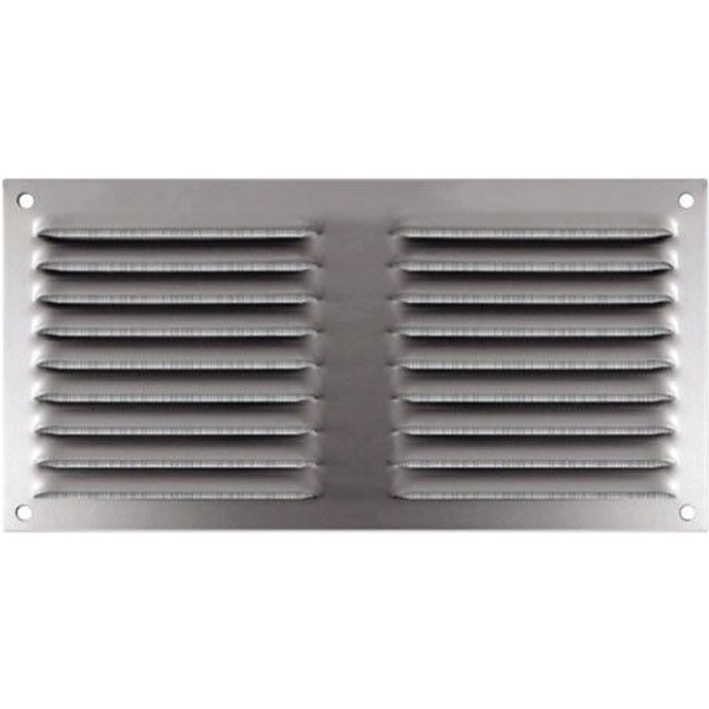 Grille métallique à persienne + moustiquaire - 200 x 100 mm