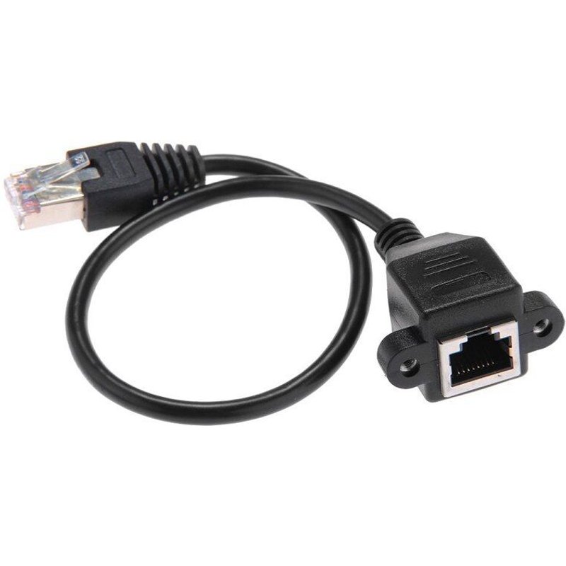 Câble d'extension réseau Ethernet LAN RJ45 mâle à femelle, 1ft, montage sur panneau à vis